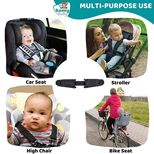 HOMYBABY Seguridad Bebes | Hebilla para Cinturon de Seguridad | Evita que el Niño Saque los Brazos del Arnés | Protector Arnes Bebe para Silla de Coche | Cierre Seguridad Bebe (Long (5cm))