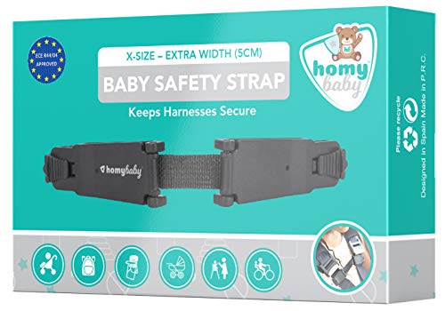 HOMYBABY Seguridad Bebes | Hebilla para Cinturon de Seguridad | Evita que el Niño Saque los Brazos del Arnés | Protector Arnes Bebe para Silla de Coche | Cierre Seguridad Bebe (Long (5cm))