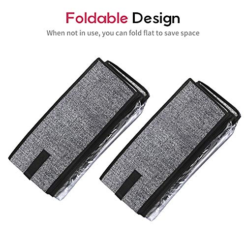 homyfort Juego de 2 Organizador de Zapatos Debajo de la Cama - Titular de la Zapata Bolsas organizadoras de Zapatos con Tapa Transparente 12 Pares x 2 Caja Plegable de Almacenaje, Negro Lino, XAUBSB2P