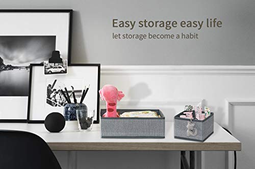 homyfort Juego de 6 organizadores de cajones de Tela, Organizadores de Ropa Interior, Separadores de cajones para Guardar Calcetines, Ropa Interior o Accesorios de bebé, Gris Lino, XDCB6P