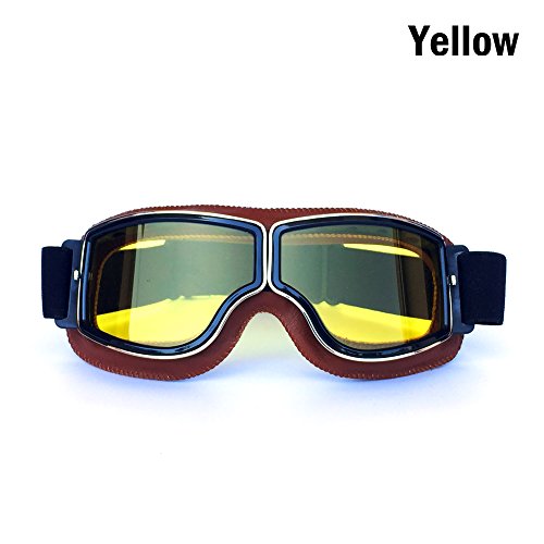 HONCENMAX Gafas de Moto Retro Vintage Gafas de Protección Gafas, Estilo Vintage, para Deportes Aire Libre - Retro Gafas Moto Mascara Vintage Scooter Gafas
