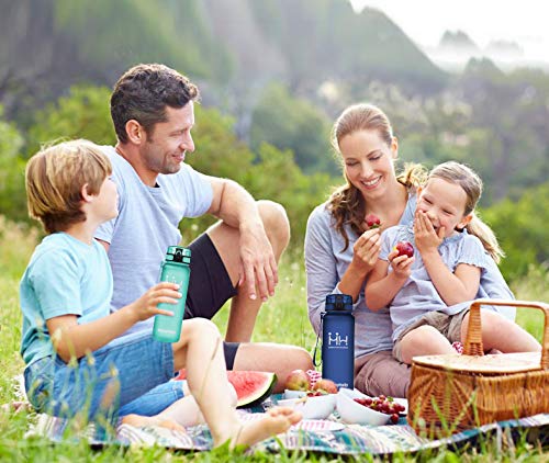 HoneyHolly Botella de Agua Deportes 500ml Sin Bpa & Apertura con un Solo botón Reutilizable Filtro Botella Gimnasio Tritan Plástico para Niños, Sport, Gimnasio, Trekking, Bicicleta