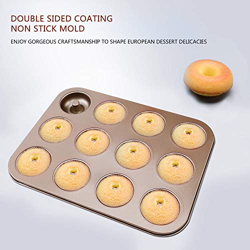 HONGXIN-SHOP Donut Mould con 12 Cavidades Capa Antiadherente Molde de Pastel para Pasteles Muffin Hecho a Mano 35 * 26cm