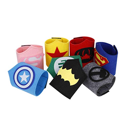 HONGXIN-SHOP Pulseras de Superhéroe para Niños y Niñas Brazalete de Navidad Halloween Fieltro de Superhéroe para Fiesta de Cumpleaños de Superhéroe Paquete de 30