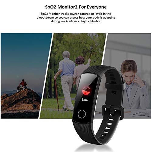 HONOR Band 5 Pulsera Actividad Inteligente Pulsera de Actividad con Pulsómetro SpO2 Sueño Podómetro Monitor de Actividad Deportiva Ritmo Impermeable IP68 Fitness Tracker Smartwatch para Mujer Hombre