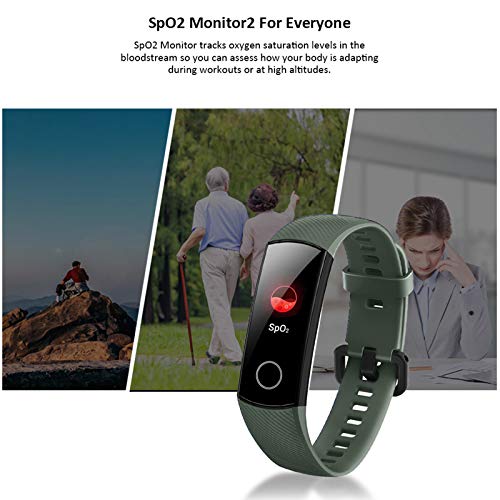 HONOR Band 5 smartwatch,Pulsera de Actividad Inteligente Reloj Impermeable IP68 con Pulsómetro,Monitor de Actividad Deportiva, Fitness Tracker con Podómetro Verde (Versión Global)