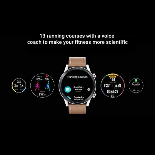 HONOR Smartwatch Magic Watch 2, 46mm Reloj Inteligente con Pulsómetro, hasta 14 días de Batería, 5ATM Waterproof, Pantalla Táctil Amoled de 1.39", GPS, 15 Modos Deportivos, Llamadas Bluetooth, Marrón