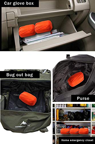 HONYAO Saco de Emergencia Dormir, Supervivencia Bivvy Manta, Impermeable Aislamiento Térmico Albergue, Brillante Naranja, Ligero y Reutilizable para Acampar Supervivencia Al Aire Libre