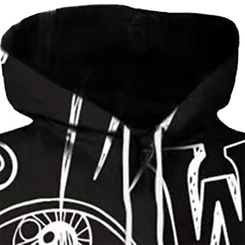 Hoody Hombres Mujeres Modo 3D Impresión Abstracta Parejas de Manga Larga Sudaderas con Capucha Top Blusa Camisas Black L