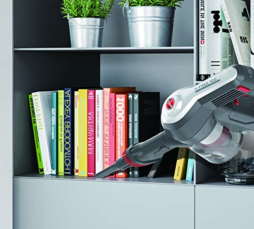 Hoover H-FREE 100 HF122GPT - Aspiradora escoba sin cable, Ciclónica, Cepillo pelo de mascota, Set completo accesorios integrado, Batería extraíble litio 22V, 40min, 0,9L, Luces LED, 2 Velocidades