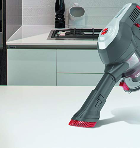 Hoover H-FREE 100 HF122GPT - Aspiradora escoba sin cable, Ciclónica, Cepillo pelo de mascota, Set completo accesorios integrado, Batería extraíble litio 22V, 40min, 0,9L, Luces LED, 2 Velocidades