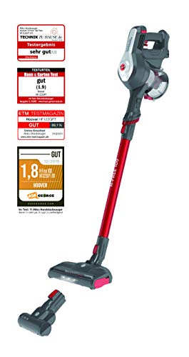 Hoover H-FREE 100 HF122GPT - Aspiradora escoba sin cable, Ciclónica, Cepillo pelo de mascota, Set completo accesorios integrado, Batería extraíble litio 22V, 40min, 0,9L, Luces LED, 2 Velocidades