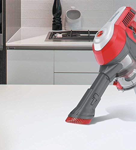 Hoover H FREE 100 HF122RH Aspiradora Escoba sin Cable, Sistema Ciclónico, Cepillo Suelos Duros, Accesorios Integrados, Luces LED, Depósito 0.9L, Batería Extraíble Litio 22 V, 40 min, 2 Velocidades