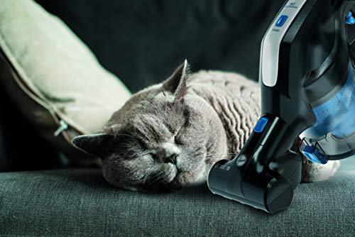 Hoover H-Free 200 HF222UPT Aspiradora Escoba sin Cable, Ciclónica, Pelo de Mascota, Cepillo Suelos Duros, Batería extraíble Litio 22V, 40min, 0,7L, Luces LED, 2 velocidades, 22 W, Negro/Azul