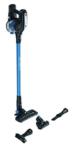 Hoover H-Free 200 HF222UPT Aspiradora Escoba sin Cable, Ciclónica, Pelo de Mascota, Cepillo Suelos Duros, Batería extraíble Litio 22V, 40min, 0,7L, Luces LED, 2 velocidades, 22 W, Negro/Azul