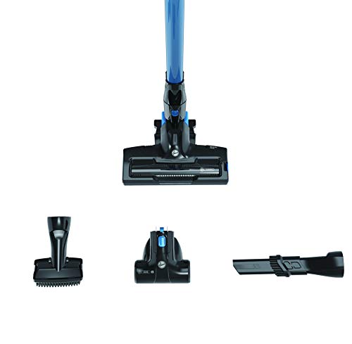 Hoover H-Free 200 HF222UPT Aspiradora Escoba sin Cable, Ciclónica, Pelo de Mascota, Cepillo Suelos Duros, Batería extraíble Litio 22V, 40min, 0,7L, Luces LED, 2 velocidades, 22 W, Negro/Azul