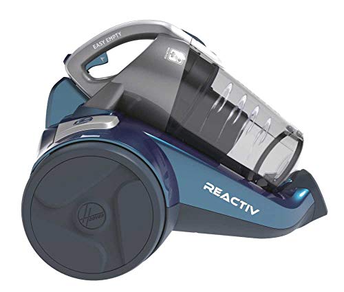Hoover Reactiv RC60PET Aspirador sin Bolsa, Ciclónico, Cepillo Pelo Mascota, Alfombras, Suelos Duros, Parquet, Filtro EPA, 450 W, 2 litros, 75 Decibelios, Plástico, Azul
