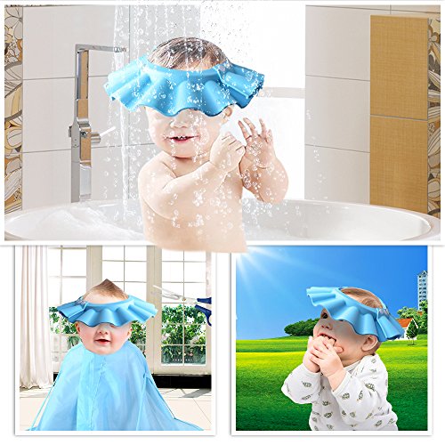HOOYEE protección segura Champú Ducha Baño Baño Cap suave ajustable visera gorro para Niños, Bebé, niños, niños rosa rosa