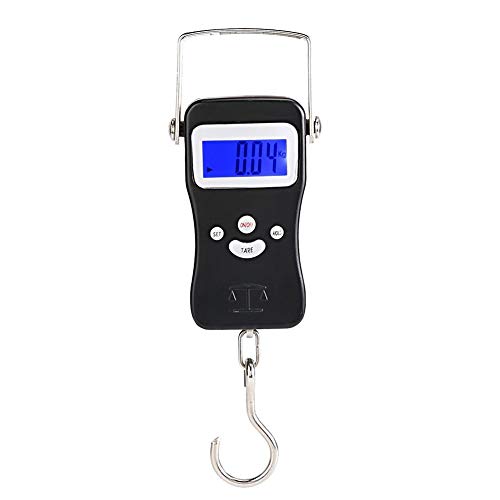 Hopcd Mini báscula Colgante, báscula de grúa Digital portátil de Alta Resistencia de 50 kg/110 LB, báscula de Bolsillo con Pantalla LCD multipropósito, báscula para Mercado Justo