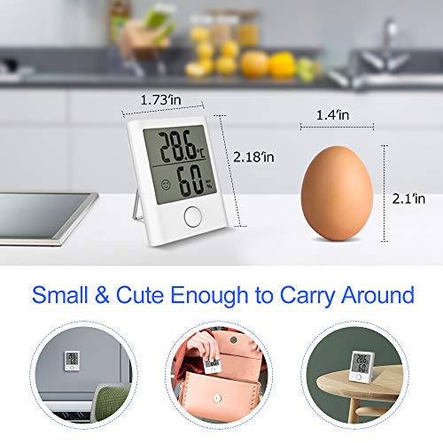 HOPLAZA Termómetro Higrometro Digital Mini para Interior Medidor de Temperatura y Humedad Pantalla LCD para Medir Ambiente del Hogar