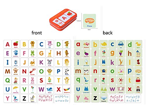 HorBous Tarjetas de Aprendizaje Alfabeto Números Colores Formas Animales para Niños ( Inglés ) (Rojo + Verde + Azul + Rosa)