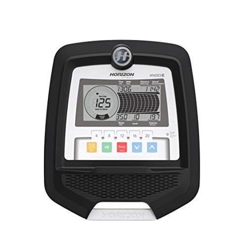 Horizon Fitness Elliptical Andes 3 Elíptica, Unisex Adulto, Blanco y Negro, L x B x H in cm: 173 x 67 x 171 cm