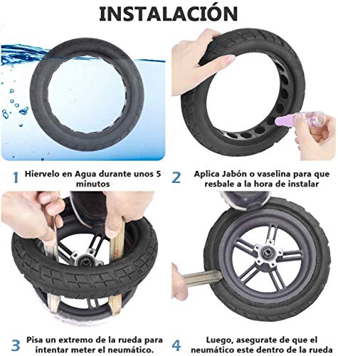 HORO.ES Repuesto Neumático Rueda Mejorada 8,5" sólido para Scooter Eléctrico Xiaomi Scooter M365 - Negro (Neu x1)