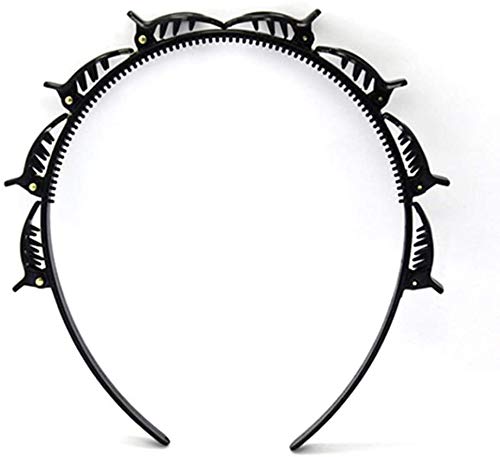 Horquilla de peinado, pinzas para fijar el cabello sin arrugas, para flequillo, peinado ondulado y aplicación de maquillaje (Black)