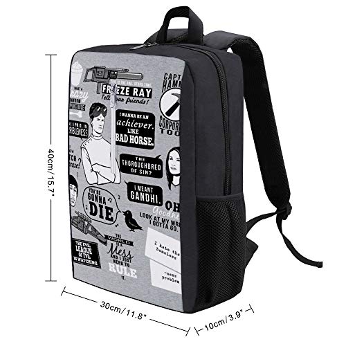 Horrible Quotes Dr Horribles Sing Through Blog Mochila Daypack Bookbag Laptop School Bag con puerto de carga USB
