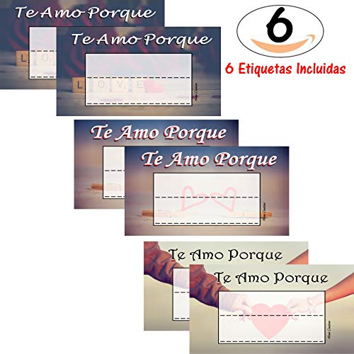 Horus Creations Tarjeta Rasca Y Gana Personalizada Para Enamorados - 6 Tarjetas"Te Amo Porque" Original Para Sorprender A Tu Amor Y Decirle Por Qué Lo Amas - Regalos Originales Para Mujer Y Hombre