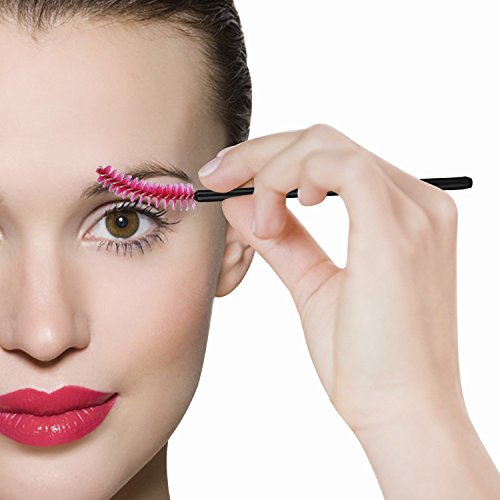 Hosaire 50Pcs Desechables Cepillos de Pestañas de Varitas Rímel Kit de Maquillaje Pinceles Aplicadores Rose