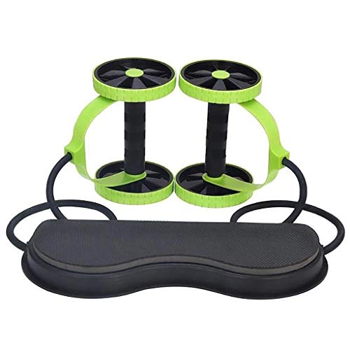 HoSayLike Dispositivo Abdominal Multifuncional Adelgazar Rueda De Rodillo Doble AB Entrenador Muscular Entrenador Ejercitador PortáTil Robusto Duradero