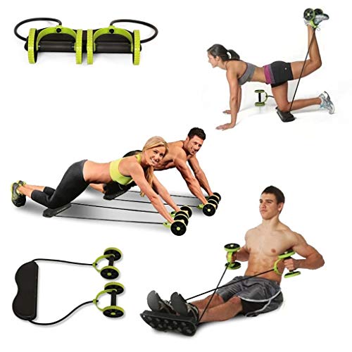HoSayLike Dispositivo Abdominal Multifuncional Adelgazar Rueda De Rodillo Doble AB Entrenador Muscular Entrenador Ejercitador PortáTil Robusto Duradero