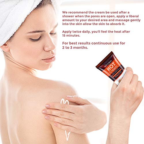 Hot Cream Crema Reafirmante Adelgazante Profesional para Celulitis Crema Corporal Delgada y Natural para dar Forma a la Cintura Abdomen y Glúteos Quema Grasa del Vientre para Mujeres y Hombres 60ml