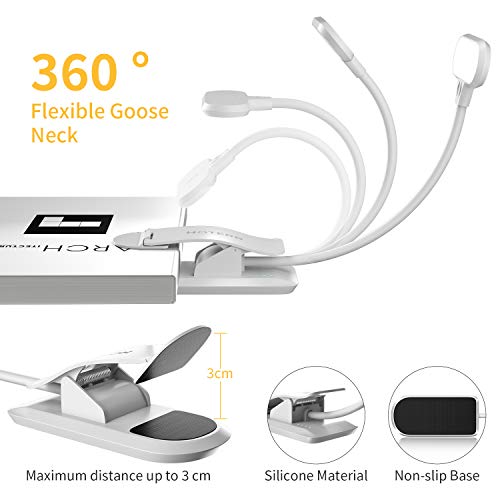 HOTERB - Luz de Lectura con Clip para Libros, 3 Brillos + 3 Colores, 9 Luces LED para Libros, luz para Libros Recargable con Interruptor táctil, luz cálida para Lectura Nocturna en la Cama