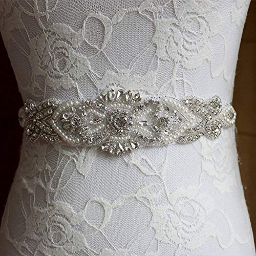 Hotmoment-uk - Cinturón de mano con diamantes de imitación para boda, color verde, talla única