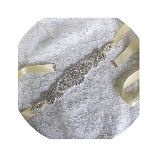 Hotmoment-uk - Cinturón de mano con diamantes de imitación para boda, color verde, talla única