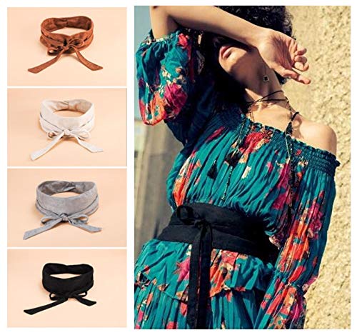 hotmoment-uk Cinturón suave de franela para mujer Marrón marrón oscuro 210 cm