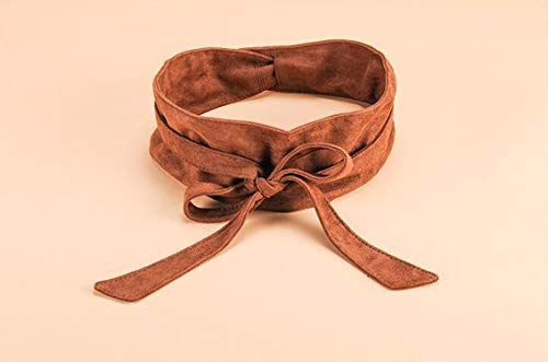 hotmoment-uk Cinturón suave de franela para mujer Marrón marrón oscuro 210 cm