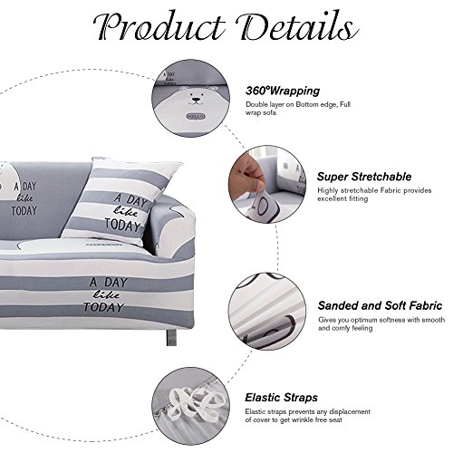 HOTNIU Funda Elástica de Sofá Funda Estampada para sofá Antideslizante Protector Cubierta de Muebles (Dos Plazas, Patrón #12)