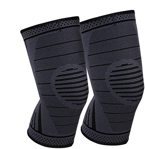 Hotott Profesionales Rodilleras Deportivas Rodillera Ligamentos Deportiva Rodillera de Compresión Elástica para Meniscos Artritis Alivio para el Dolor en Las Articulaciones - para Hombres y Mujeres(L)