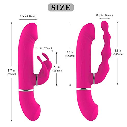 HOTOY Cộnsộladőr Mujer Conějo Cộnsộlådőr Anål 3 en 1, Dőblě Penetracion Pőllås de Silicőnå Grandes para Hombres Prőståtå, Måsturbåciőn Femenina, Mujeres y Pareja séxtøy