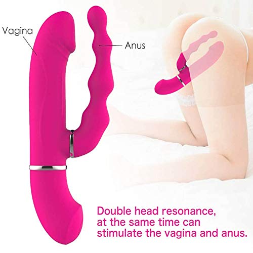 HOTOY Cộnsộladőr Mujer Conějo Cộnsộlådőr Anål 3 en 1, Dőblě Penetracion Pőllås de Silicőnå Grandes para Hombres Prőståtå, Måsturbåciőn Femenina, Mujeres y Pareja séxtøy