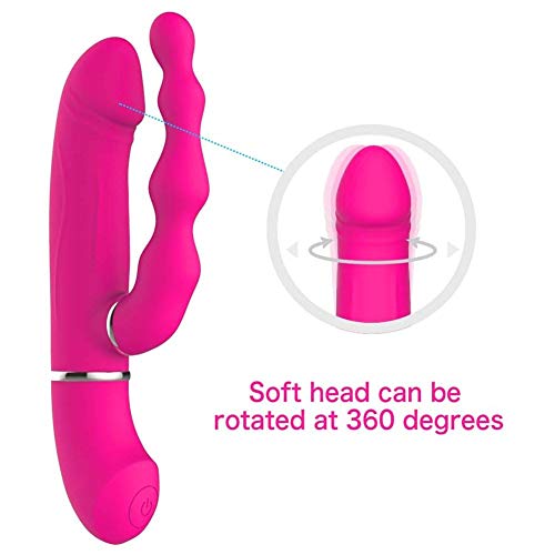 HOTOY Cộnsộladőr Mujer Conějo Cộnsộlådőr Anål 3 en 1, Dőblě Penetracion Pőllås de Silicőnå Grandes para Hombres Prőståtå, Måsturbåciőn Femenina, Mujeres y Pareja séxtøy