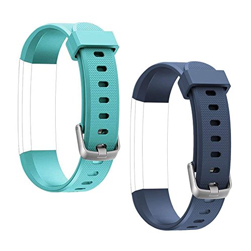 HOTSO 2 Piezas Pulsera de Repuesto para Reloj Inteligente ID 115U, Cómoda y Durable Correa de Recambio – Azul Oscuro+ Azul Verde