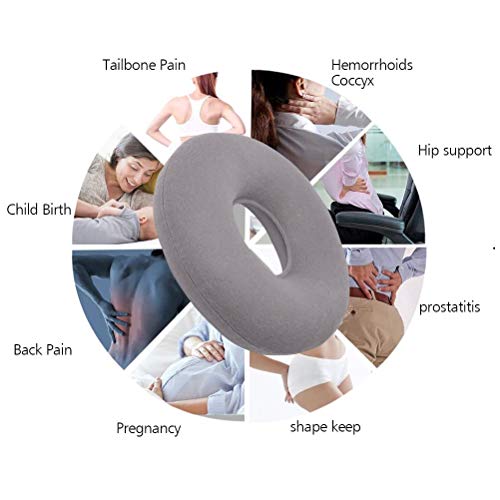 Houdian Cojín Redondo Inflable Almohada Soporte Lumbar con Bomba