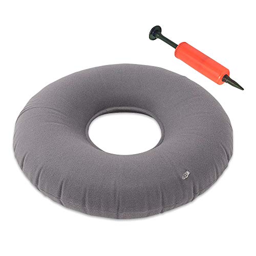 Houdian Cojín Redondo Inflable Almohada Soporte Lumbar con Bomba