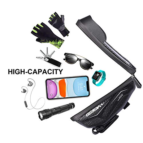 House Day Bolsa Bicicleta Impermeable Teléfono Celular Bicicleta Marco Bolsa Sensible Pantalla Táctil Funda Ciclismo Marco Bolsas Tubo Superior Con Visera Sol se Adapta Al Teléfono Celular Bajo 6.8''
