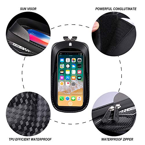 House Day Bolsa Bicicleta Impermeable Teléfono Celular Bicicleta Marco Bolsa Sensible Pantalla Táctil Funda Ciclismo Marco Bolsas Tubo Superior Con Visera Sol se Adapta Al Teléfono Celular Bajo 6.8''