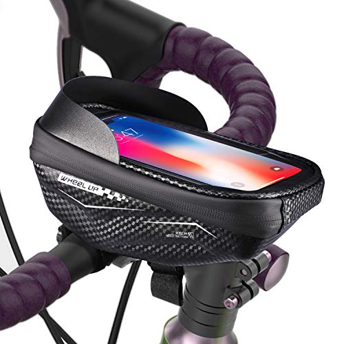 House Day Bolsa Bicicleta Impermeable Teléfono Celular Bicicleta Marco Bolsa Sensible Pantalla Táctil Funda Ciclismo Marco Bolsas Tubo Superior Con Visera Sol se Adapta Al Teléfono Celular Bajo 6.8''